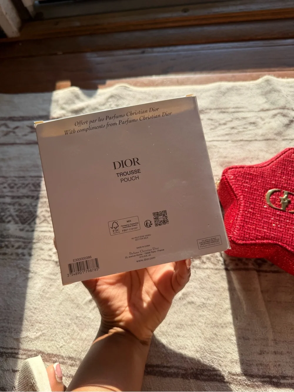 Dior Red Star-Shaped Jewelry Case with Gold Logo